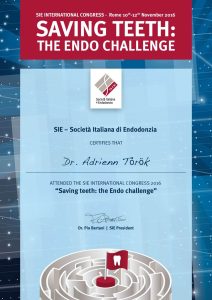 Török Adrienn - 2016, Saving Teeth the Endo Challenge, Rome