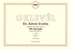 Dr. Kövér Evelin Oklevél: TMi harapás Budapest 2022