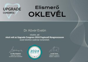 Dr. Kövér Evelin Oklevél: Upgrade congress 2024